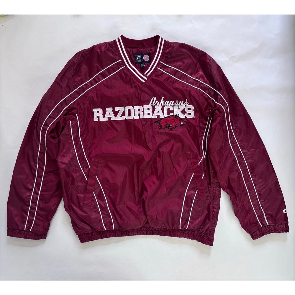 Vintage Arkansas Razorbacks XL Pullover Windbreaker G-III Sports Carl Banks